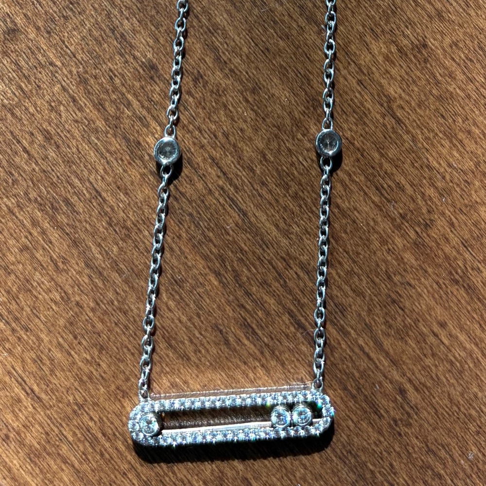 Swarovski Original Silver Move Stone Necklace With Chain, Original Box